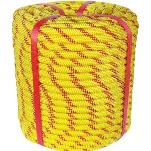 White Tech Rock Climbing Rope 12mm  25KN Breaking Strength for for Zipline,& Rappelling Rope, Rescue and Safety